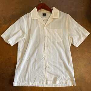 Todd Snyder Cotton Cream White Short Sleeve Men's Shirt READ DESCRIPTION